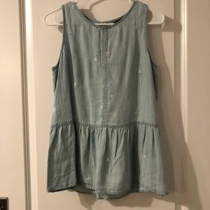 Brand New Velvet Heart Chambray Peplum Tank Top